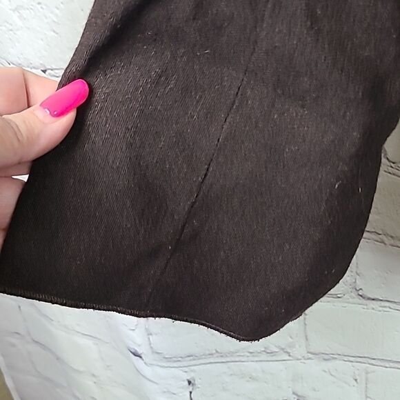 J.Jill Petite Brown Wool Lightweight One-Button Blazer Fold Up Cuff Suit Jacket - Picture 4 of 13